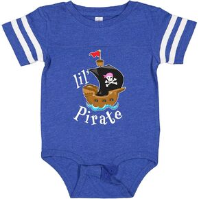 inktastic Lil' Pirate Pirate Ship, Pink Bandana Baby Bodysuit