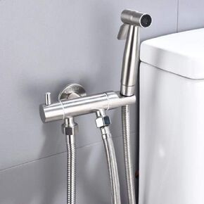 Washable HandheldCloth Diaper Sprayer - Stainless Steel Toilet Spray Gun Women's Washer Nozzle one into Two Angle Valve Set Toilet Flusher Toilet Companion Wall Mounted