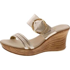 ONEX Women's Cynthia Wedge Sandal,Platinum,10