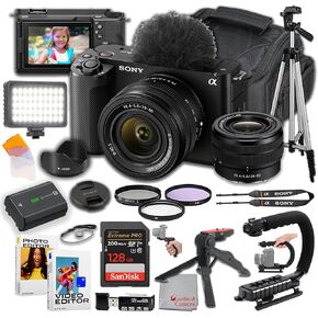Sony ZV-E1 Mirrorless Camera |12.1MP| with Sony FE 28-60mm f/4-5.6 Lens, 128GB Extreme Memory, LED Video Light, Editing Software, U-Grip, and Tripod Kit