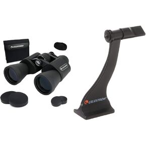 Celestron – UpClose G2 10x50 Porro Binoculars with Multi-Coated BK-7 Prism Glass – Water-Resistant Binoculars with Rubber Armored & 93524 Binocular Tripod Adapter (Black)
