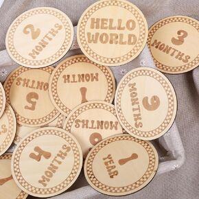 Baby Monthly Milestone ، Hello World Newborn Sign ، Signing Baby Milestone Signs ، for Baby Dame Borborn Photo Props ، علامة إعلان الولادة في رحلة الحمل ، دوائر قابلة للانعكاس ، مجموعة.