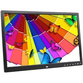 17-Inch Digital Photo Frame Full HD Touch Screen, Remote Control, USB/SD Card Support for Photos, Music & Videos