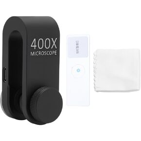 400X Phone Microscope Lens with LED Light and Clamp, Universal High Definition for Biology, Electronics, and Jewelry Making