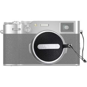 Foto&Tech Leather Lens Cap Keeper Sticker with String for Fuji X100VI X100V X100F X100T X100S X100 Lens Cap Anti-Lost