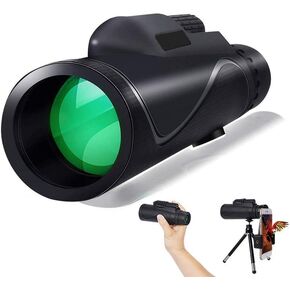 Portable Binoculars High Power Monocular Telescope, 40X60 High Power&HD Monocular with Smartphone Holder BAK4 for Bird Watching, Surveillance
