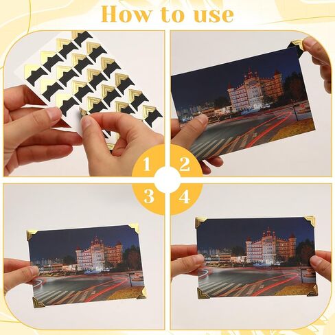 10 Sheets Photo Corner Stickers, Photo Corner Self-Adhesive, Photos Corners for Scrapbooking, Protectors for Photos Albums, DIY Scrapbook Stickers, Memory Books, Diary, 240 Count in Saudi Arabia