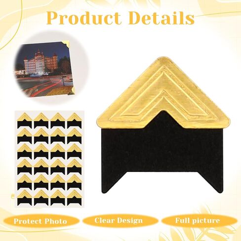 10 Sheets Photo Corner Stickers, Photo Corner Self-Adhesive, Photos Corners for Scrapbooking, Protectors for Photos Albums, DIY Scrapbook Stickers, Memory Books, Diary, 240 Count in Saudi Arabia