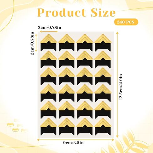 10 Sheets Photo Corner Stickers, Photo Corner Self-Adhesive, Photos Corners for Scrapbooking, Protectors for Photos Albums, DIY Scrapbook Stickers, Memory Books, Diary, 240 Count in Saudi Arabia