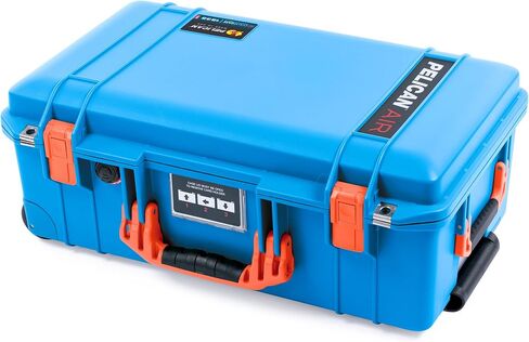 Pelican Air 1535 Carry-on Case by ColorCase - Electric Blue - Medium Size Waterproof Case with Gray Padded Microfiber Dividers & Mesh Lid Organizer - Blue Handles & Latches in Saudi Arabia