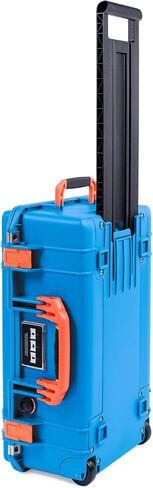 Pelican Air 1535 Carry-on Case by ColorCase - Electric Blue - Medium Size Waterproof Case with Gray Padded Microfiber Dividers & Mesh Lid Organizer - Blue Handles & Latches in Saudi Arabia