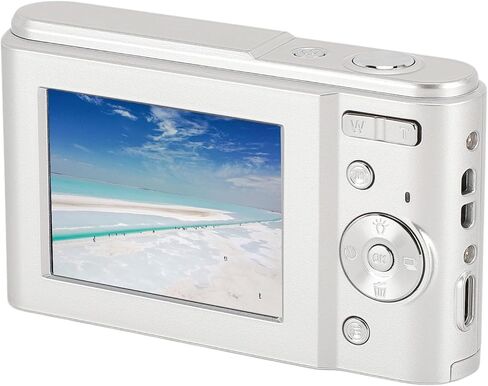 1080P Digital Camera for Kids Adults, 48MP Vlogging Camera with 16X Digital Zoom, Compact Point and Shoot Camera Anti Shake (Silver) in Saudi Arabia