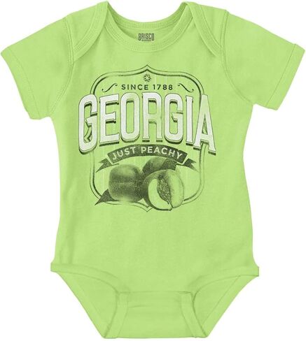 Brisco Brands Georgia Ga Just Peachy Peach State Baby Romper Boys أو Girls in Kuwait