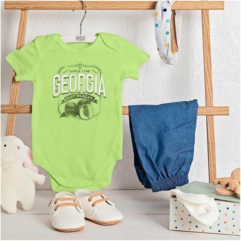 Brisco Brands Georgia Ga Just Peachy Peach State Baby Romper Boys أو Girls in Kuwait