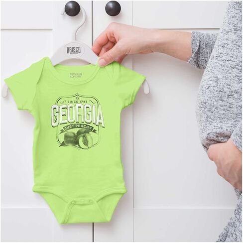 Brisco Brands Georgia Ga Just Peachy Peach State Baby Romper Boys أو Girls in Kuwait
