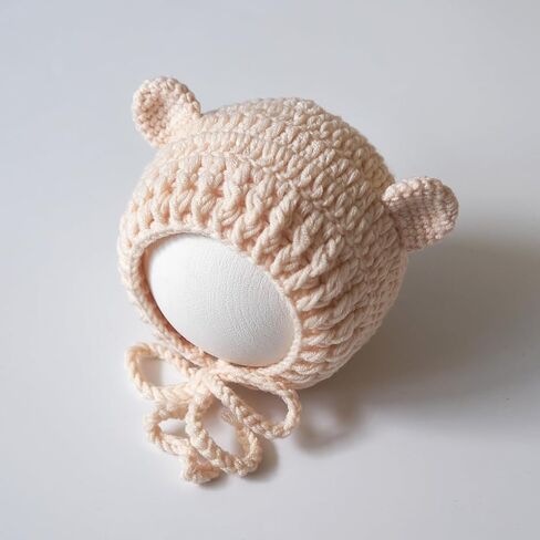 Zeroest Newborn Photography Outfits Boy Girl Bear Props Baby Photoshoot Crochet Bonnet Stuffed Animals for Newborn Photo in Saudi Arabia
