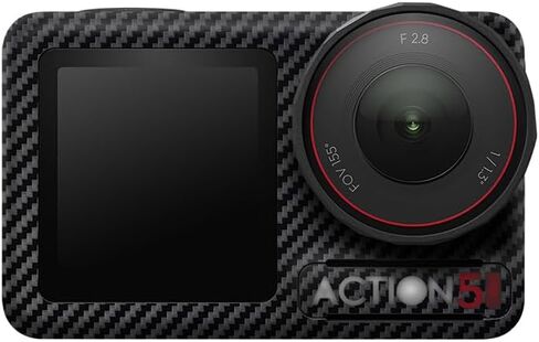 JJC Camera Skin for DJI Osmo Action 5 Pro Protective Skin Sticker Set Carbon Fiber Black Decals Camera Film Decals for Osmo Action 5 Pro Full Wrapped Film Anti-Scratch Protection in Kuwait