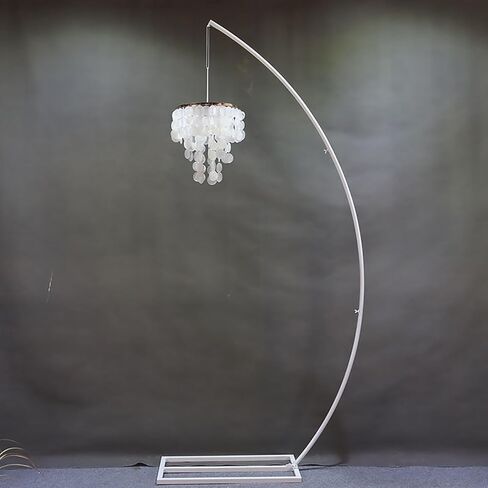 Wedding Arch Backdrop Stand, Balloon Arches Backdrop Stand outdoor Curved Top Metal Wedding Arch Frame With Base Suitable For Graduation Ceremony Decoration(Color:White) in Saudi Arabia