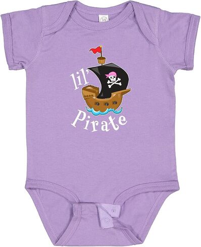 inktastic Lil' Pirate Pirate Ship, Pink Bandana Baby Bodysuit in Saudi Arabia