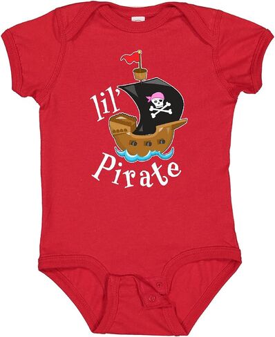 inktastic Lil' Pirate Pirate Ship, Pink Bandana Baby Bodysuit in Saudi Arabia