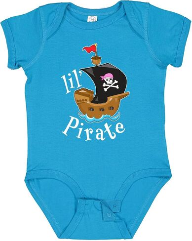 inktastic Lil' Pirate Pirate Ship, Pink Bandana Baby Bodysuit in Saudi Arabia