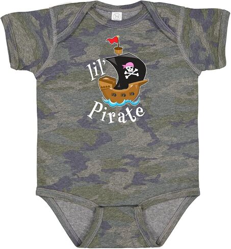 inktastic Lil' Pirate Pirate Ship, Pink Bandana Baby Bodysuit in Saudi Arabia