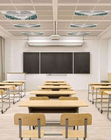 3 Pack Fluorescent Light Cover for Ceiling Lights, Peacock Elegant Magnetic Classroom Light Filters 4x2 Feet, Watercolor Feather Retro Attic Flower Decorative Ceiling Shade Panel for Office in Saudi Arabia