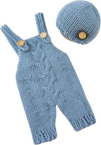 تصوير حديثي الولادة الدعائم الزي بوي فتاة الصورة التقاط الملابس الكروشيه crochet الملابس قبعة romper مجموعة photoshoot الدعائم in Kuwait