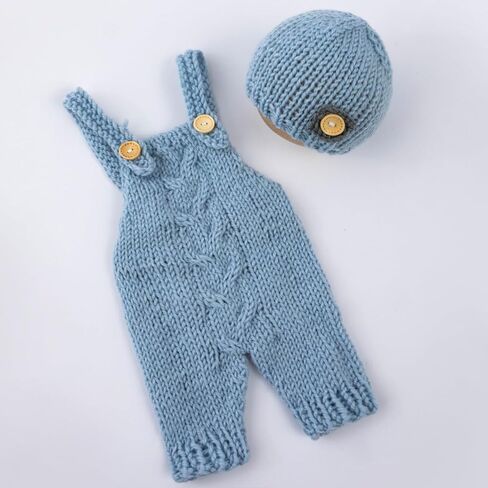 تصوير حديثي الولادة الدعائم الزي بوي فتاة الصورة التقاط الملابس الكروشيه crochet الملابس قبعة romper مجموعة photoshoot الدعائم in Kuwait