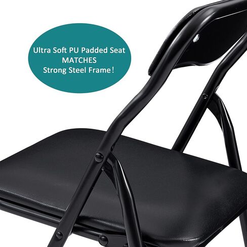 VECELO Kids Folding Activity Table and Chairs 5 Piece Set, Portable, with Ultra Soft Padded Cushion, Classic Black in Saudi Arabia