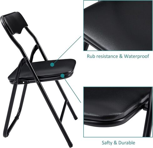 VECELO Kids Folding Activity Table and Chairs 5 Piece Set, Portable, with Ultra Soft Padded Cushion, Classic Black in Saudi Arabia