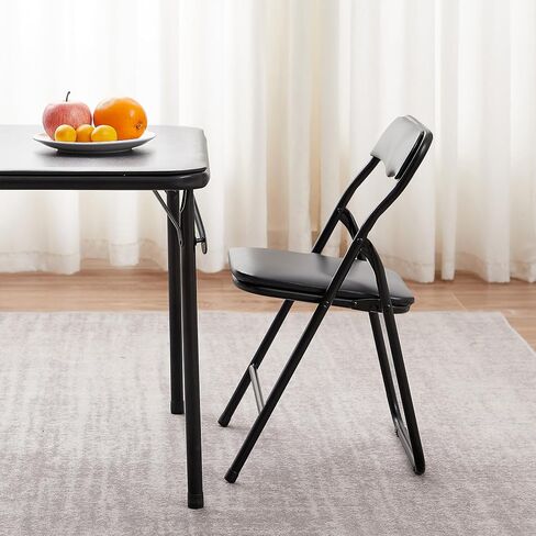 VECELO Kids Folding Activity Table and Chairs 5 Piece Set, Portable, with Ultra Soft Padded Cushion, Classic Black in Saudi Arabia