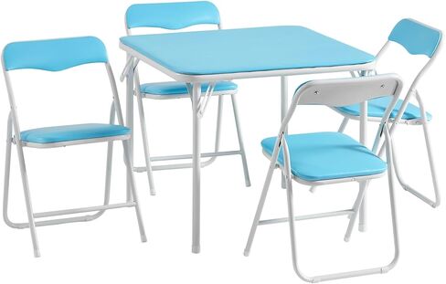 VECELO Kids Folding Activity Table and Chairs 5 Piece Set, Portable, with Ultra Soft Padded Cushion, Classic Black in Saudi Arabia