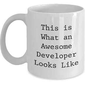 Developer Gifts from Friends for Awesome Developer, White Coffee Mug, This Is What An Awesome Developer Looks Like, Christmas Unique Gifts