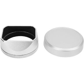 غطاء العدسة الكاميرا LH X54 Silver Metal Square Lens مع غطاء لـ X100VI X100V X100F لعشاق التصوير الفوتوغرافي الفضي