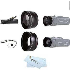 Wide Angle & Telephoto Lens Kit for Canon EF Mount: .43x Wide Angle + 2.2x Telephoto + HD Coating + Manual Focus
