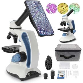 Microscope, Compound Monocular Student Microscope with Storage Bag, Microscope Suitable for School Laboratory Home
