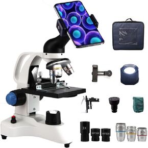 Binocular Microscope 40x-15000x, LED Monocular and Binocular Compound Microscope, Compound Microscope with Wide Angle Eyepiece(Binocular)