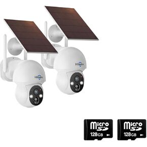 Hiseeu 2PCS Camera and 2PCS 128G SD Card