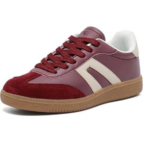 Women's Retro Gum Sole Fashion Sneakers-Lace Detail Casual Retro Walking Shoes-Gum Sole Casual Tennis-Anti Slip Trainers