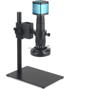 48MP 4K HDMI USB Digital Video Microscope Camera Industrial Monocular 120X 180X 300X Zoom C-Mount Lens for PCB Repair Soldering(180X)