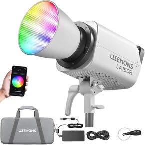 Godox LA600R RGB LED Video Light with Carry Bag, 600W 141000Lux@1M Studio Bright Light, 1800K-10000K Bowens Mount RGB LED Light with 14 FX Effects 0-100% Dimming for Videoregraphy