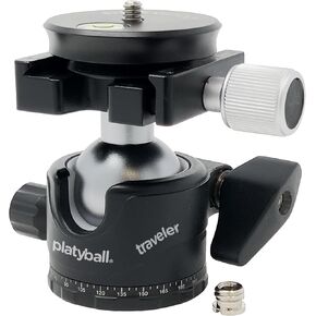 Platyball Traveler Professional Ball Head, 15 lb Capacity, 360° Pan, Arca Compatible, with Quick Release Plate.