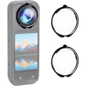 Lens Guard Cap for Insta360 X5, 9H Hardness Action Camera Accessories with High Transmittance, Waterproof, Dustproof, Lens Protective Cover Fit for Insta360 X5 (PC Material/Optical Glass) (Glass)