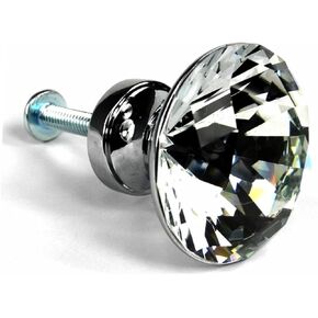 Crystal Door knobs,5pcs Furniture Hardware Crystal Glass Door knobs Diamond Shaped Cabinet for Crystal knobs for Crystal Glass Cabinet knobs, 30 mm, Clear