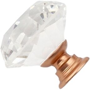 Crystal Door knobs,10 Pack Crystal Cabinet Door Wardrobe Small Handle Transparent Crystal Glass Knob .(Color:Copper Color,Size:20mm)