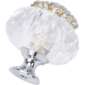 Crystal Door knobs,4 Pcs Kitchen CabinetKnobs for Dresser s Closet Door Knobs Crystal Pull Pull Knob Bronze Cabinet Knob Crystal Glass Pearl