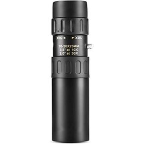 Portable Binoculars High Power Monocular Telescope 10-30x25 Zoom Pocket Optical Prism Scope Bak4 Prism Dual Focus for Bird Watching, Camping, Hiking