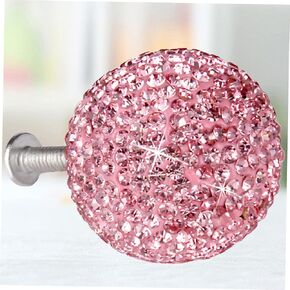 Crystal Door knobs,1 Set Crystal Knobs Cabinet Knobs Crystal Cabinet Knobs Knobs Pull Knob Door Knobs Pull Cabinet Pull Crystal Ball.(Color:Pink)