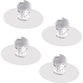 Crystal Door knobs,4pcs Behind The Doorknob Glass Cabinet Kitchen Knobs Acryliccabinet Knobs Crystal Knobs Acrylic, Pet, Pu Pull